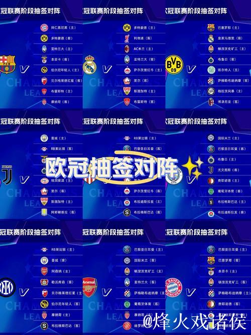 欧冠新赛季抽签：“大巴黎”接连对阵五大联赛强队